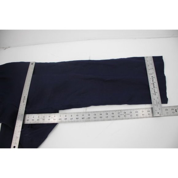 Lauren Ralph Lauren‎ Women W34 Flat front silk linen pants navy blue pockets - Picture 8 of 11